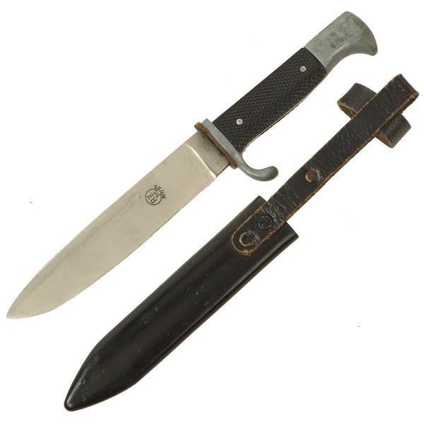 Original German WWII HJ Knife with Scabbard by Wilhelm Wagner of