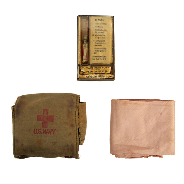 FIRST AID KIT ビンテージ　US NAVY WW2 Original U.S. WWII Naval Aviator Individual First Aid Kit