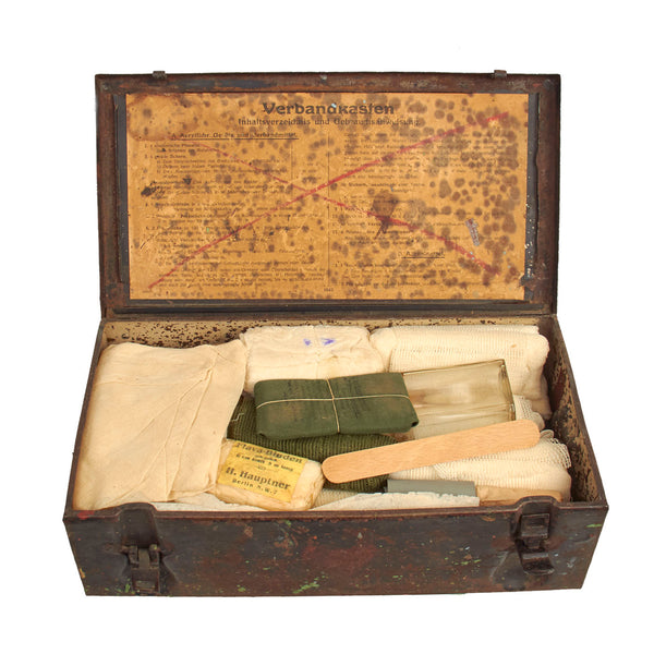 Original German WWII Verbandkasten Medic First Aid Set in Gray