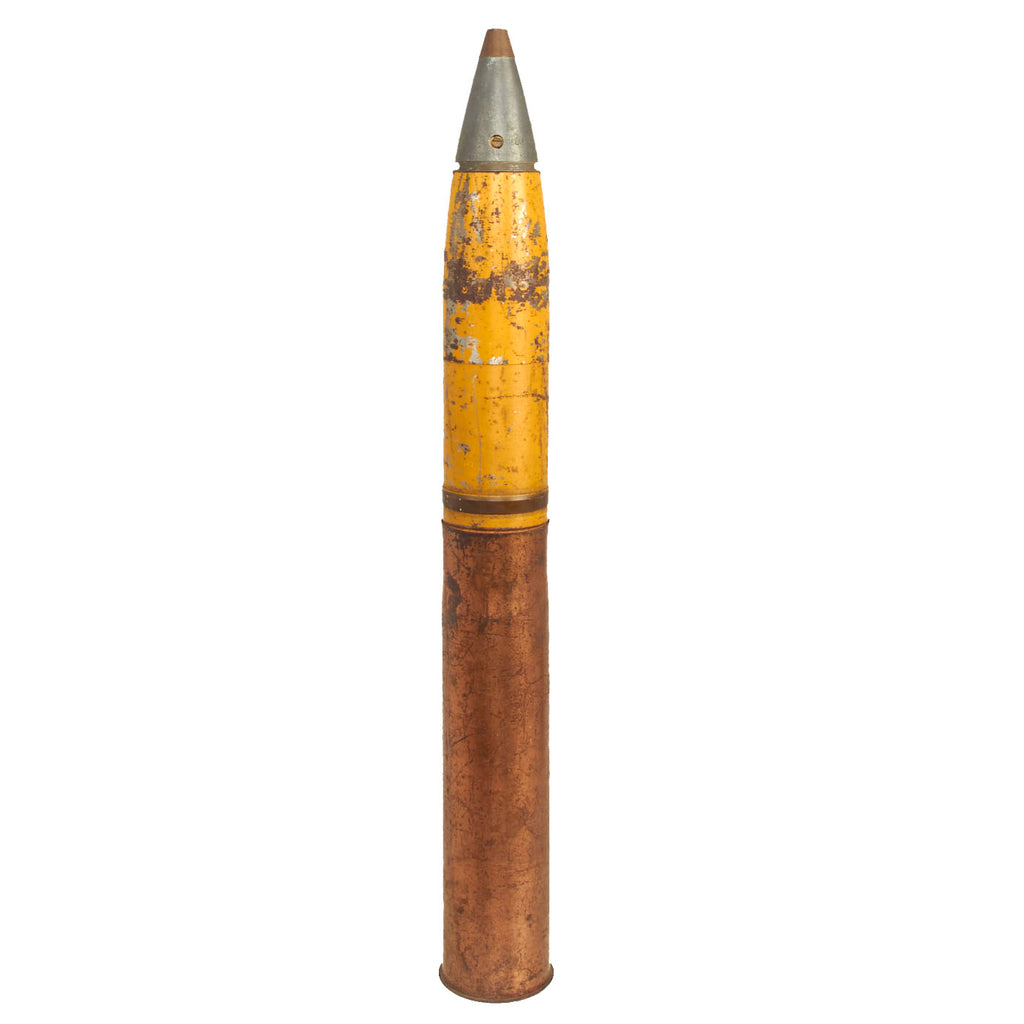Original U.S. WWII Sherman Tank Gun 75mm M48 High Explosive Inert Round - Dated 1942 Original Items
