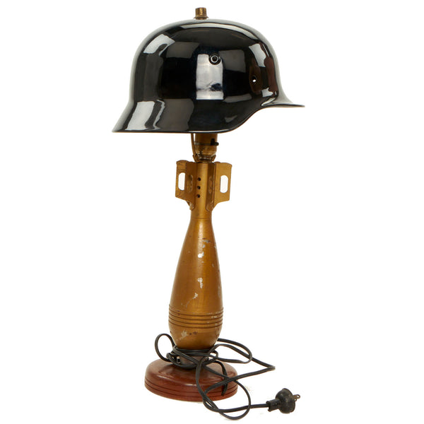Original U.S. WWII 81mm Mortar Trench Art Lamp With German M40