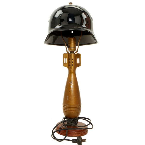 Original U.S. WWII 81mm Mortar Trench Art Lamp With German M40