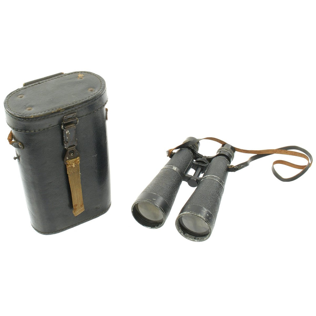 Original German Early WWII Hensoldt-Wetzlar 7x56 Nacht-Dialyt Binoculars With Wartime Case Original Items