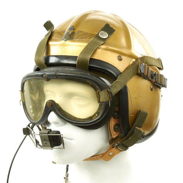 Original U.S. Navy 1950s Gentex H-4 Flight Helmet with Boom Mic