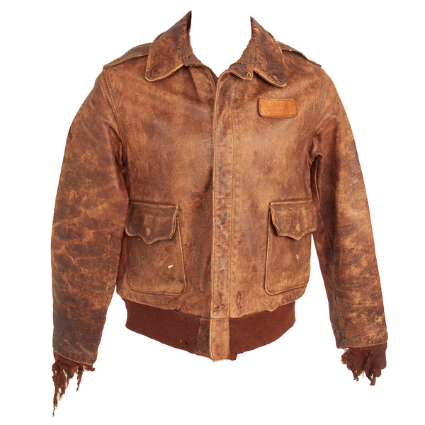 Original U.S. WWII Army Air Force A-2 Flight Jacket with ID Tag to