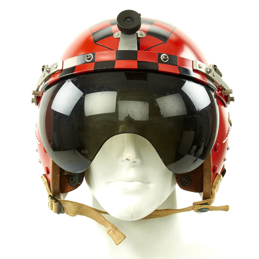 Original U.S. Cold War Air Force Gentex P-4A Flight Helmet with "Black Widow" Paint Scheme Original Items