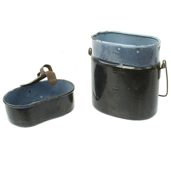 Original German WWII M1910 Enameled Steel Mess Kit Kochgeschirr by