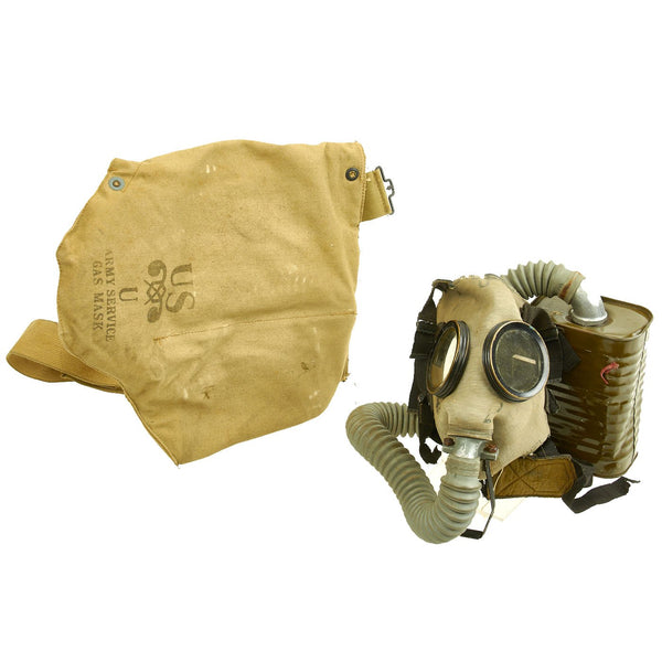 Original U.S. Early WWII M1A2 Service Gas Mask with MIXA1 Filter Original U.S. Early WWII M1A2 Service Gas Mask with MIXA1 Filter