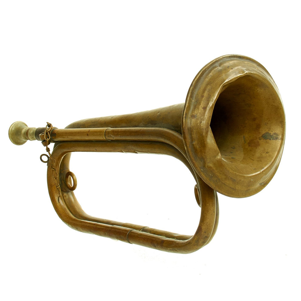 Original WWII Imperial Japanese Military Brass Bugle with Maker Marking Original Items