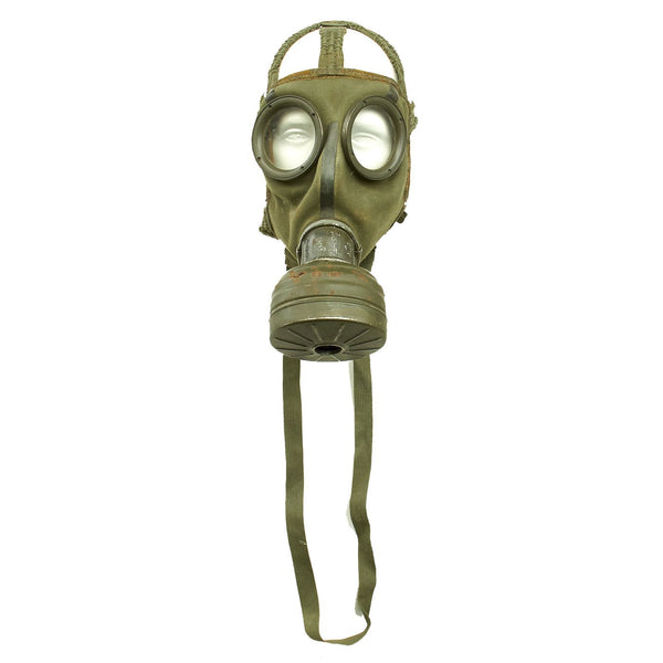Original German WWII Named M30 2nd Model Gas Mask with Filter