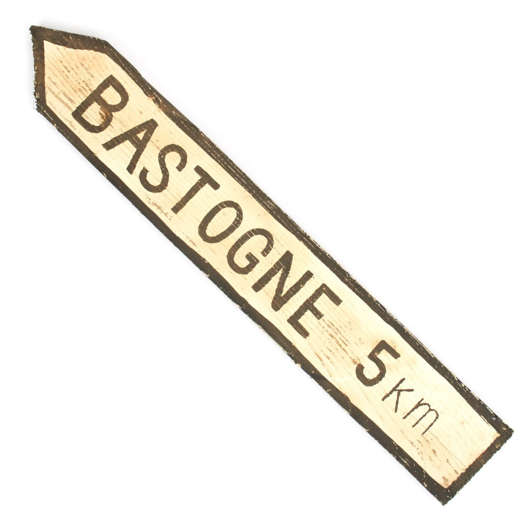 WWII Allied Wood Road Sign - Bastogne 5km New Made Items