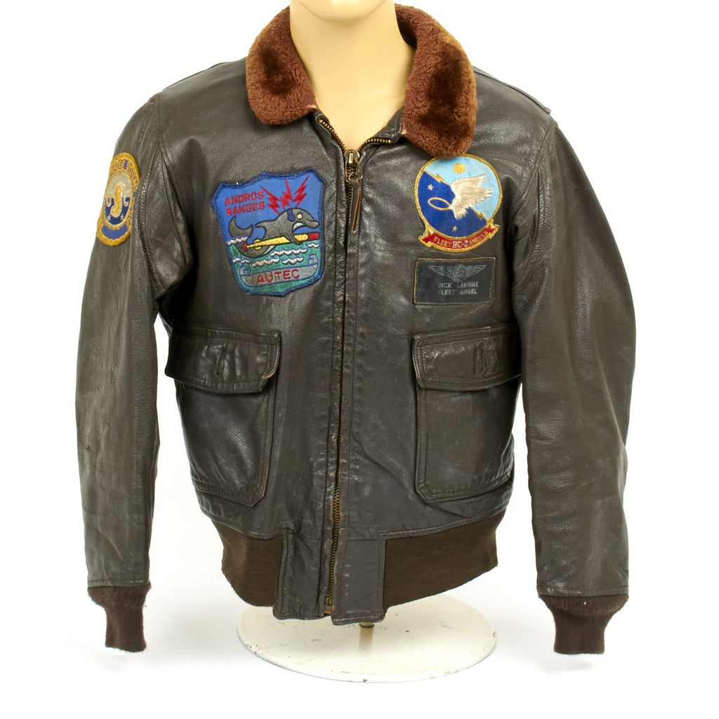 Original U.S. Naval Aviator Type G-1 Leather Flight Jacket - Vietnam War (Size 42) Original Items
