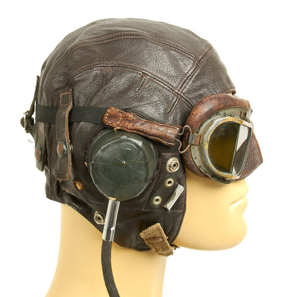 Original British WWII RAF Type C Leather Flying Helmet with Mk