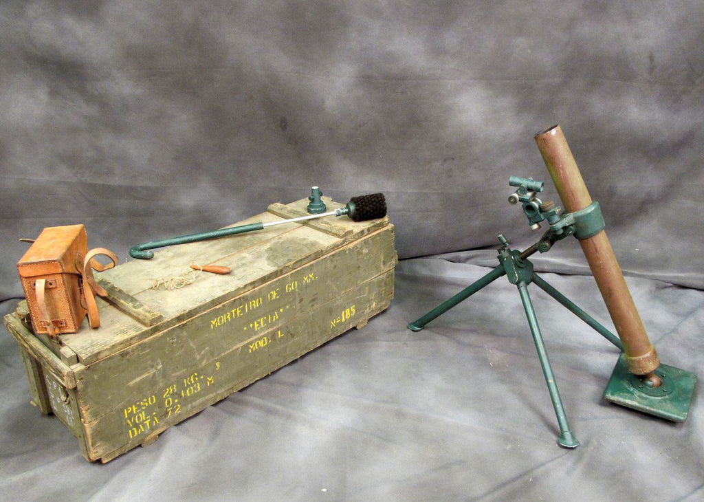 60mm Complete Display Mortar: Sight, Transit Chest & Accessories Original Items