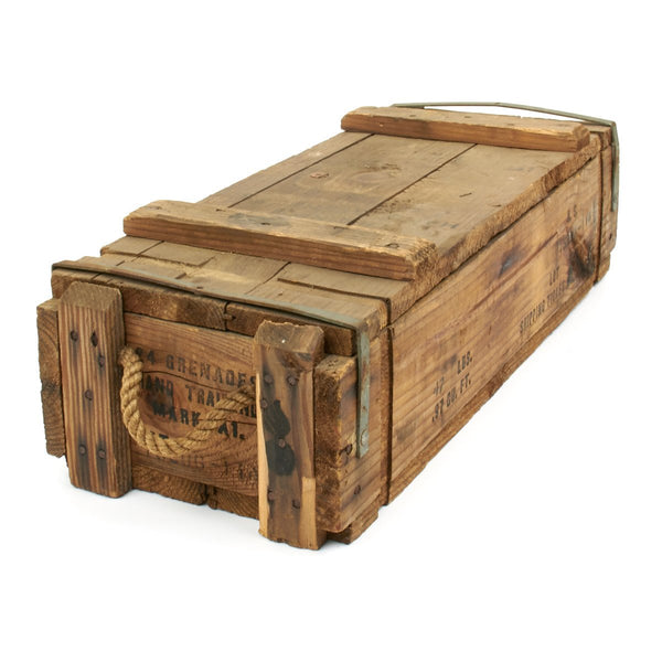 Original U.S. WWII Wood Box for MK1A1 Grenades – International