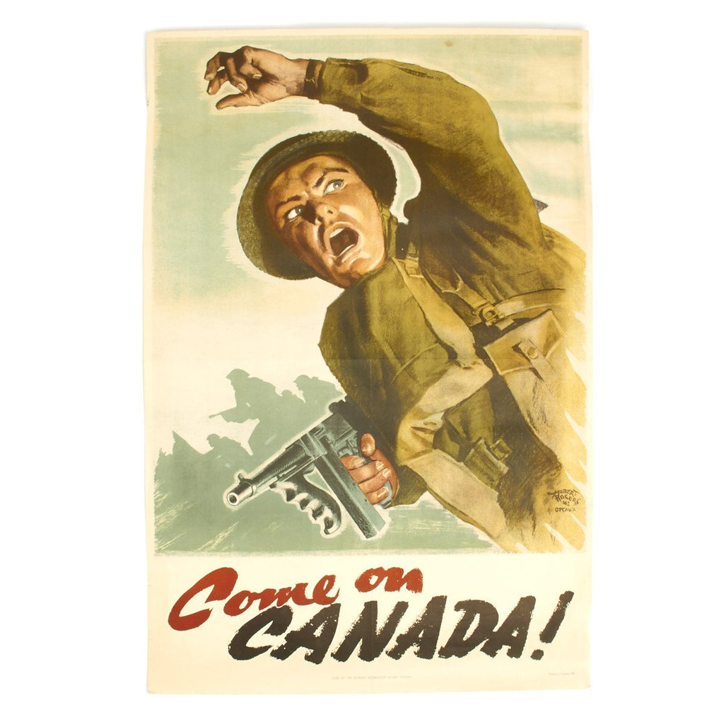 Original Canadian WWII COME ON CANADA Propaganda Poster by Hubert Rogers  - 36” x 24” Original Items