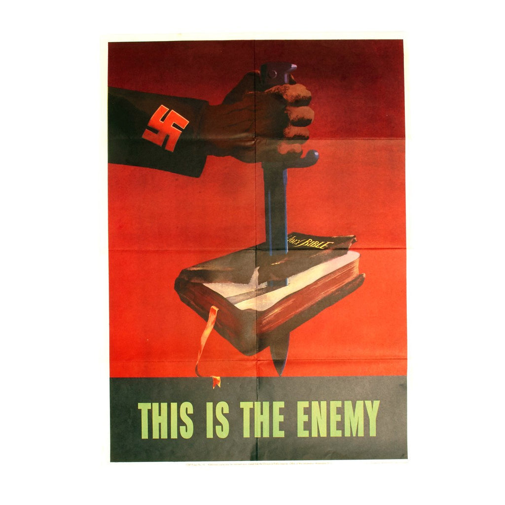 Original U.S. WWII Propaganda Poster - This is the Enemy 20" x 28" - OWI Poster No. 76 Original Items