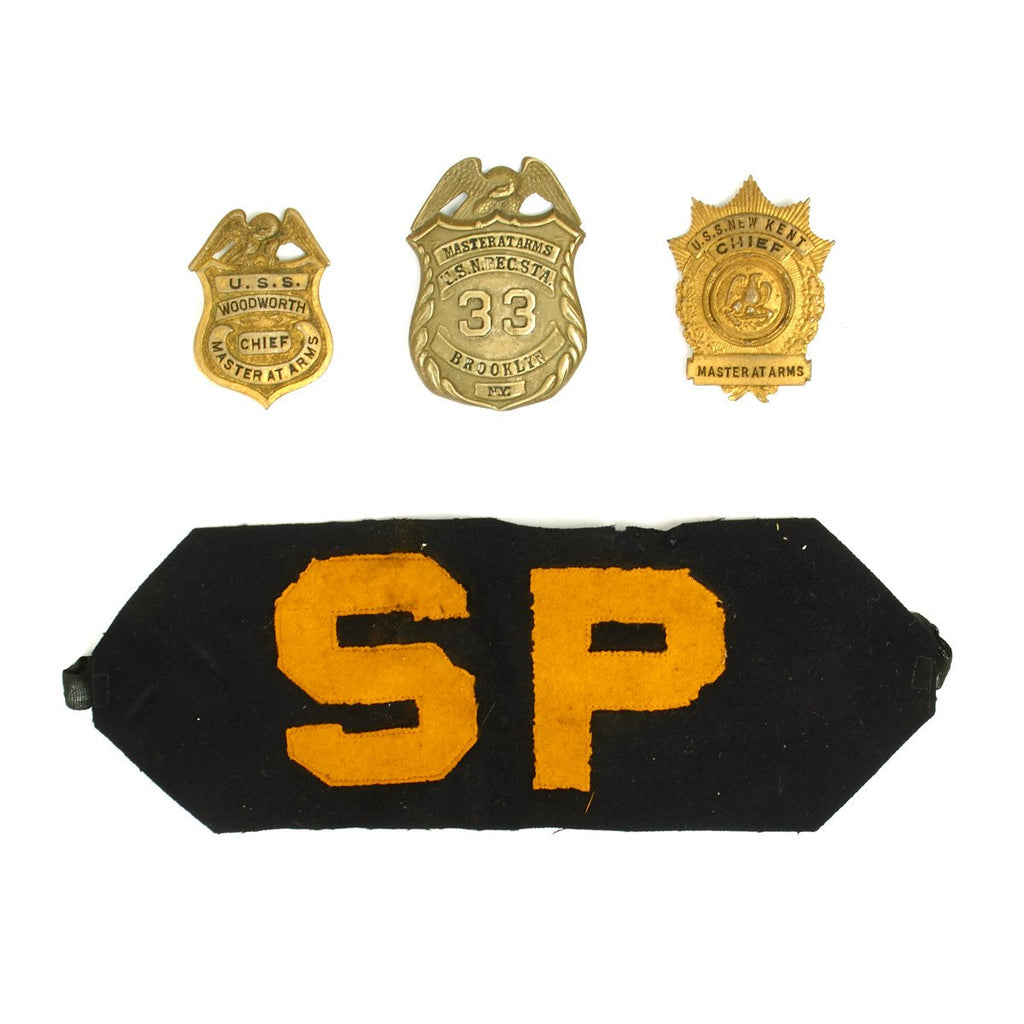 Original WWII Naval Shore Patrol Master At Arms Collection Original Items
