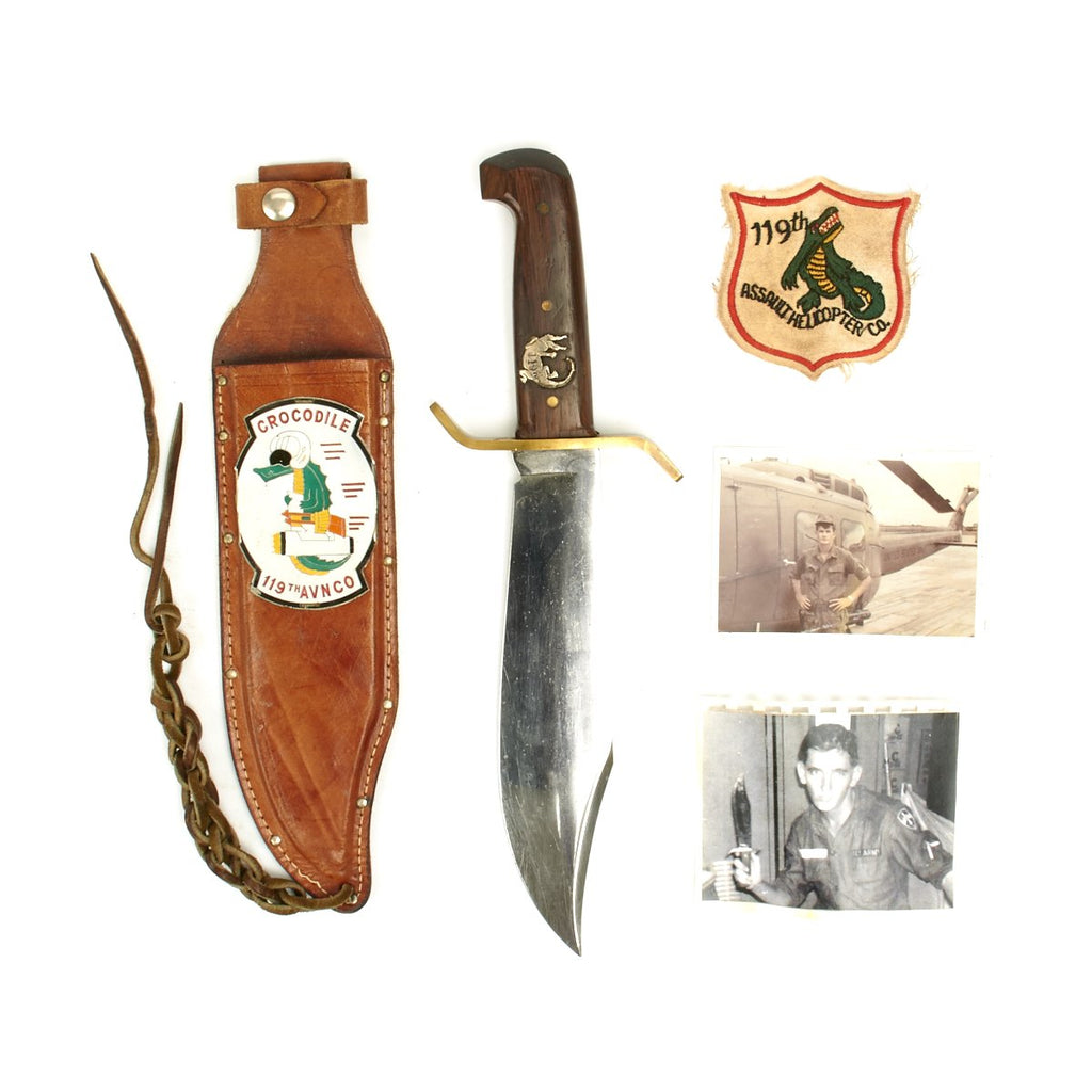 Original U.S. Vietnam War 119th Assault Helicopter Co Bowie Knife Grouping Original Items