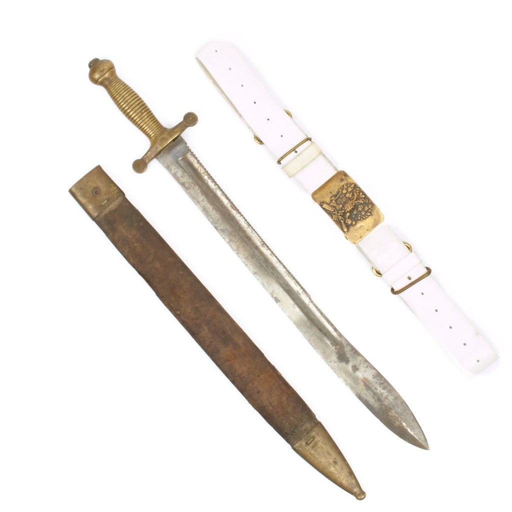 Original Imperial Russian Pioneer Saw Back Short Sword Dated 1838 with Belt Buckle Dated 1837 Original Items