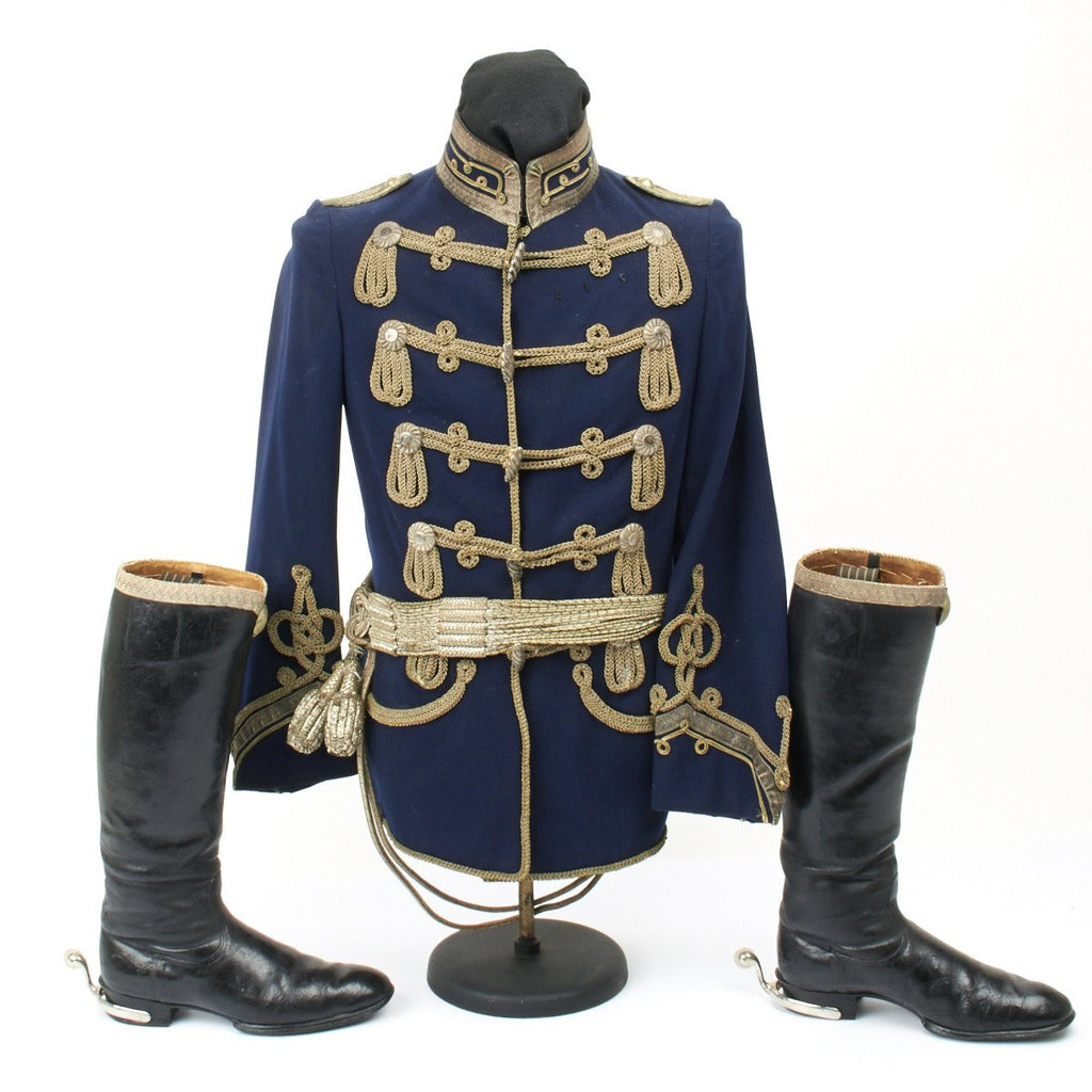 Original Pre-WWI Prussian Hussar Officer Tunic and Knee Boot Set Original Items