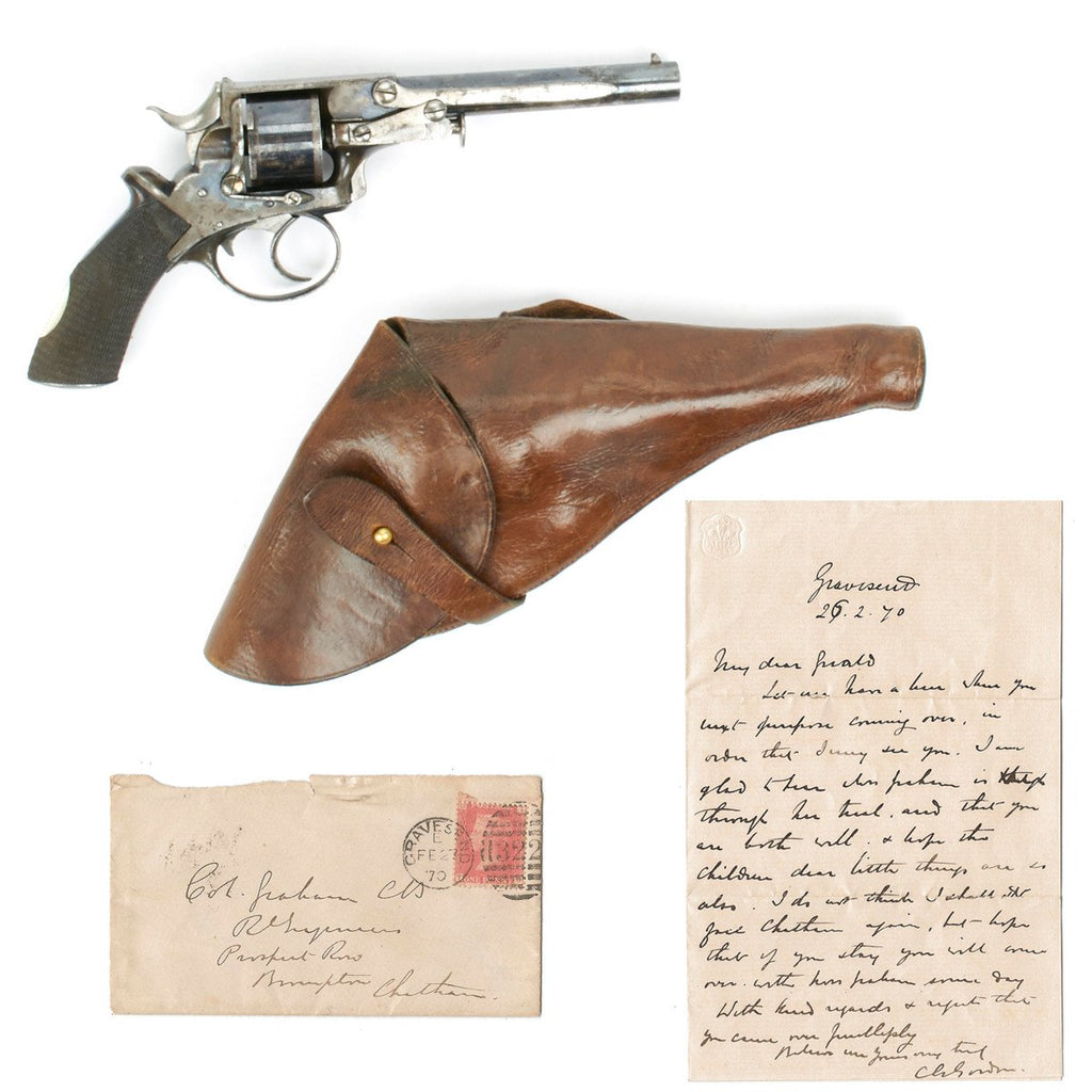 Original British Military Cartridge Revolver with Holster and Letter- Named to Brigadier General Gerald Graham, VC, Dated 1882 Original Items