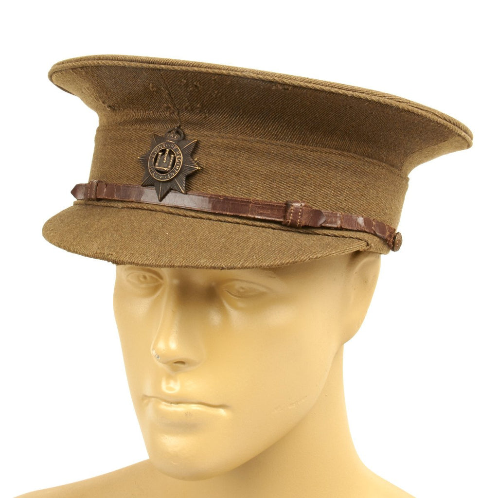 Original British WWI Officer Visor Hat of the Devonshire Regiment Original Items