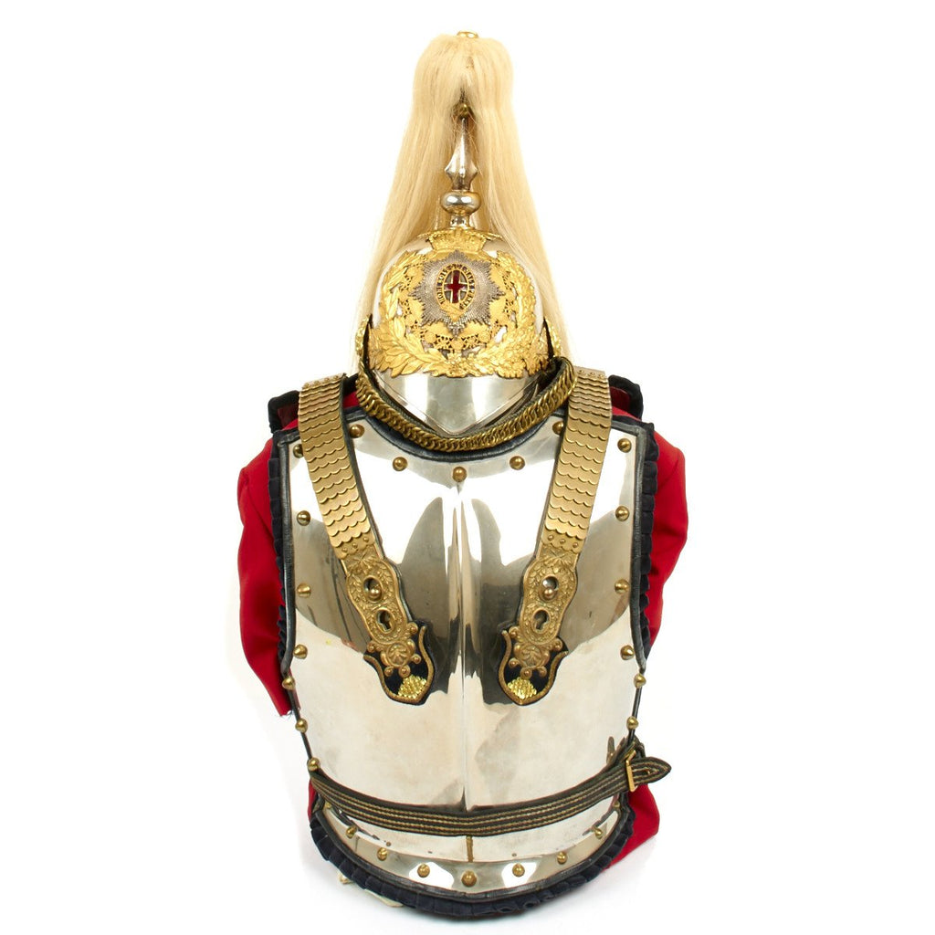 Original British Household Cavalry Named Life Guards Officer Cuirass and Helmet Set Original Items