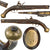 Original American Revolutionary War Era German Hessian Mounted Jäger Style Flintlock Pistol with Brass Mountings, Three Screw Lock, and 17 / 39 Stock Marking, Circa 1750