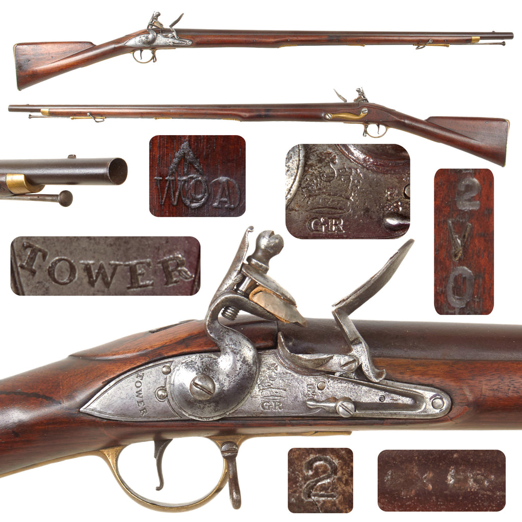 Original British Napoleonic P-1796 "India Pattern" Third Model Tower Brown Bess Flintlock Musket - Circa 1800 Original Items