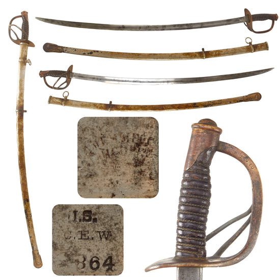 Original U.S. Civil War M1860 Light Cavalry Saber by Ames Mfg. Co. with Scabbard - Dated 1864 Original Items
