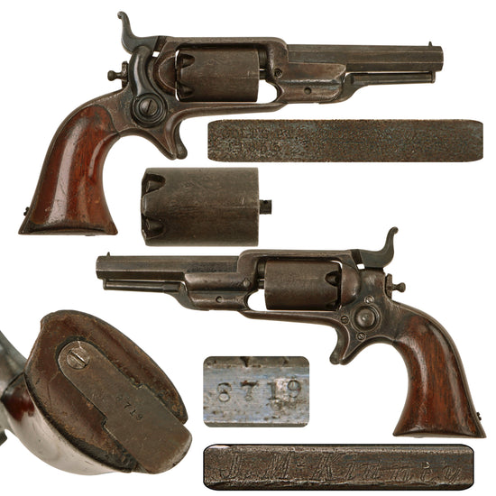 Original U.S. Civil War Era Named Colt "Root" Model 1855 Sidehammer .28cal. Pocket Percussion Revolver Made in 1856 - Serial 8719