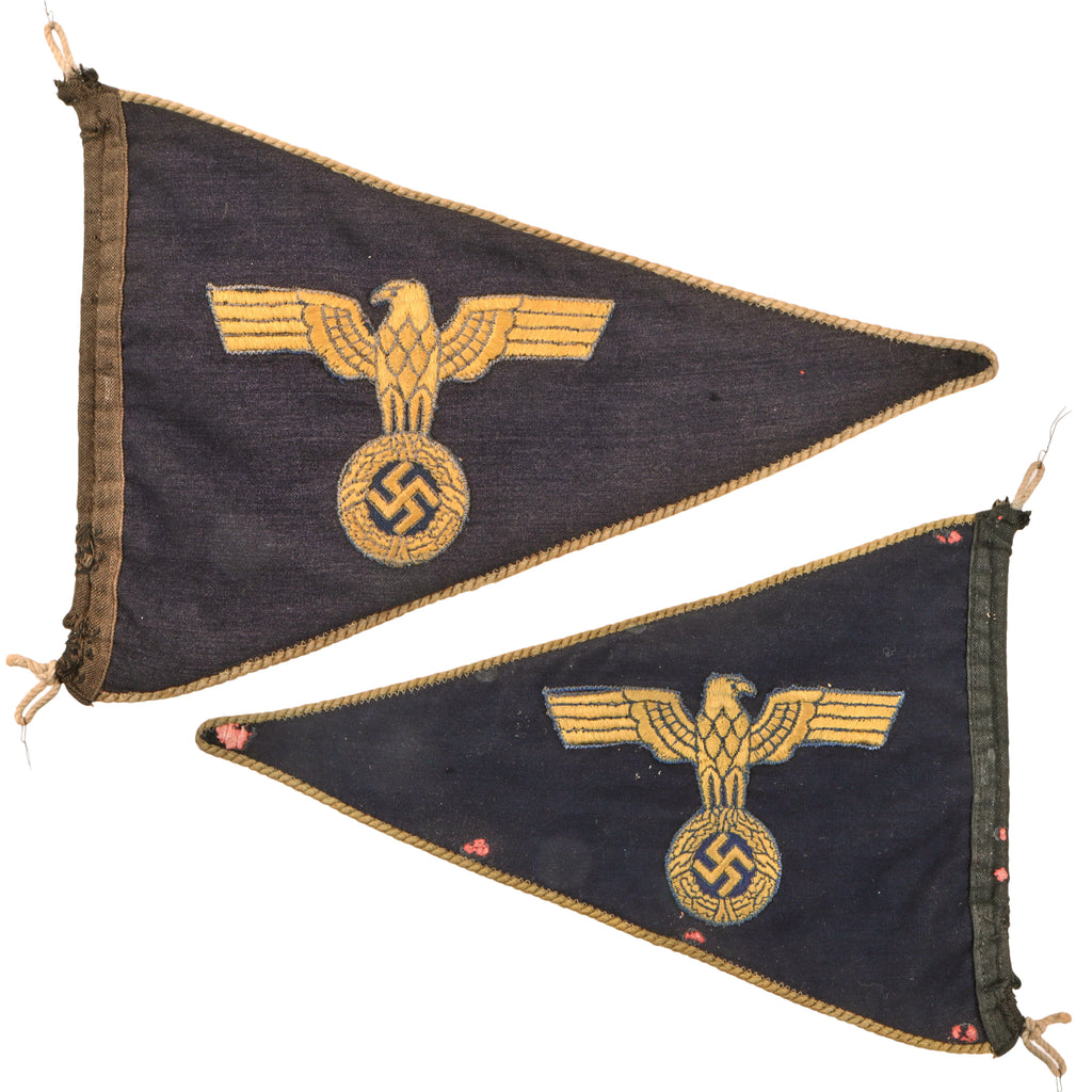 Original German WWII Kriegsmarine Vehicle Service Pennant with Embroidered Eagle – Dienstwimpel am Kraftwagen