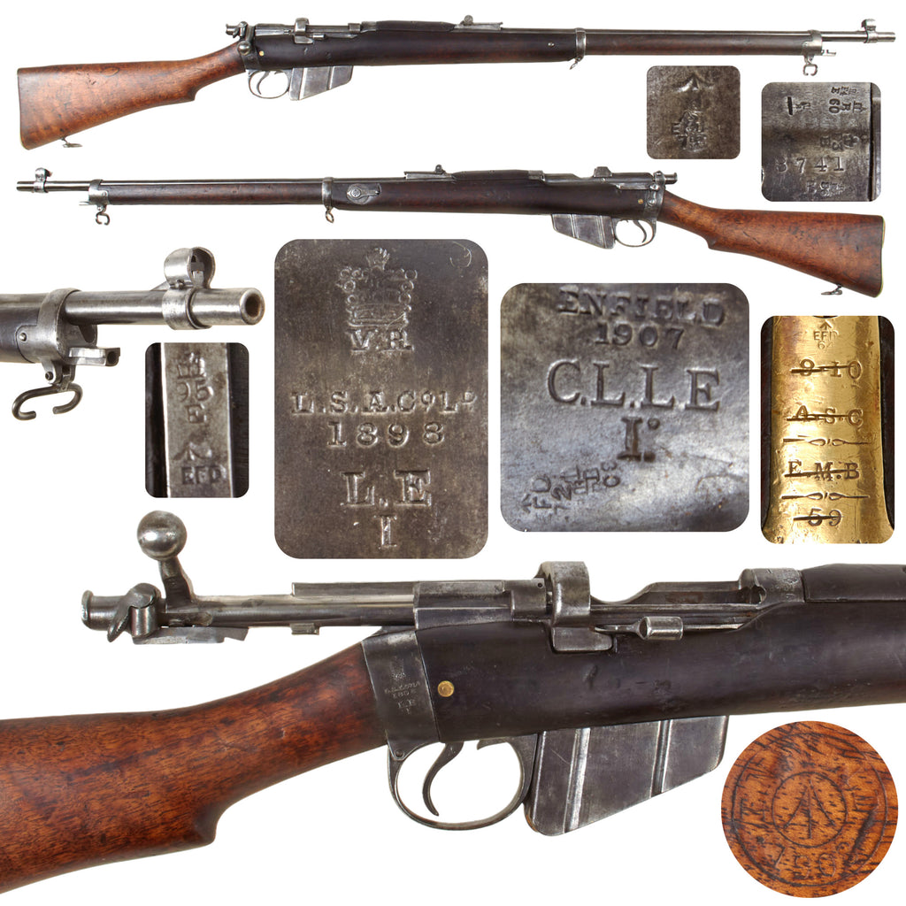 Original Antique British Rare Charger Loading Lee-Enfield CLLE MkI* .303 Rifle Dated 1898 by L.S.A. Co. Serial 8741 B - Updated in 1907
