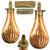 Original British U.S. Civil War Era 1850s Shell & Bush Brass Powder Flask by Dixon of Sheffield