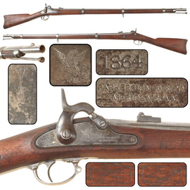 Original U.S. Civil War Springfield Model 1861 Contract Rifle Musket by Parker Snow & Co. of Meriden, Conn., 1864 Dated Lock
