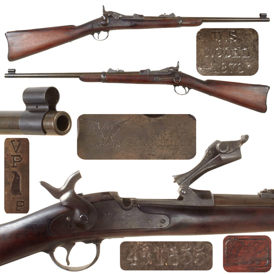 Original U.S. Springfield Model 1873 Trapdoor Cavalry Carbine with Saddle Ring and 3 Piece Cleaning Rod, 1890 Production, Serial No. 481655 Original Items