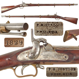 Original U.S. Civil War Rare P.S. Justice Type II Contract Three Groove Rifled Musket in .69 cal with Excellent Bore - Circa 1861