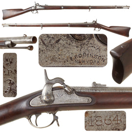 Original U.S. Civil War Springfield Model 1861 Contract Rifled Musket by E. Robinson of New York - Dated 1864