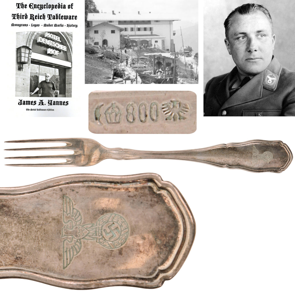 Original German WWII 800 Silver Berghof “House Service” Dinner Fork by Bruckmann & Söhne Original Items