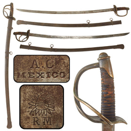 Original Mexican 19th Century Cavalry Trooper’s Saber by Central Arsenal Mexico with Scabbard - Rare