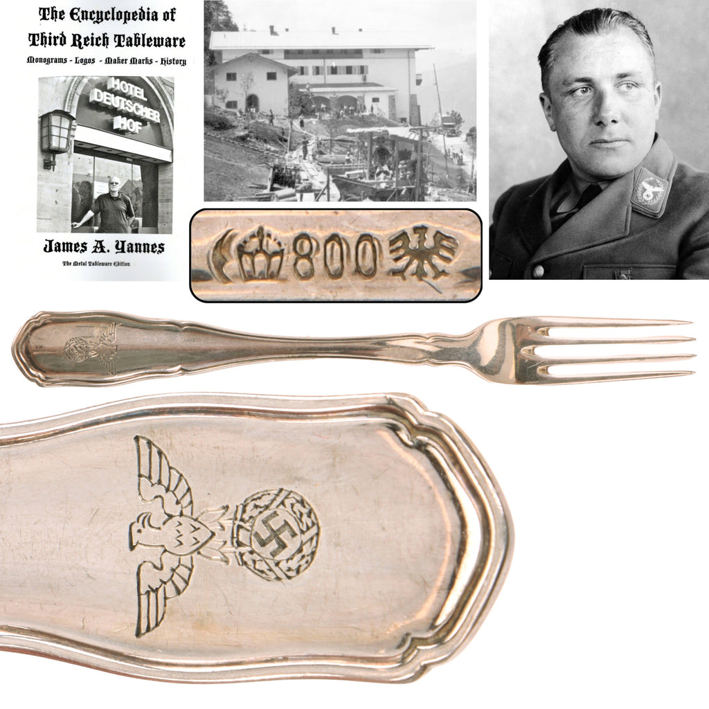 Original German WWII 800 Silver Berghof “House Service” Small Fork by Bruckmann & Söhne