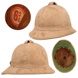 Original U.S. Spanish-American War Era Army Model 1889 Summer Tropical Sun Helmet by Wm. H. Horstmann for Ridabock & Co. - Size 6 ¾