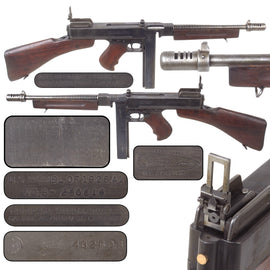 Original U.S. WWII Thompson M1928A1 Inert Display Submachine Gun Serial NO.S-290816 with Long Magazine, Built With Original WW2 Parts