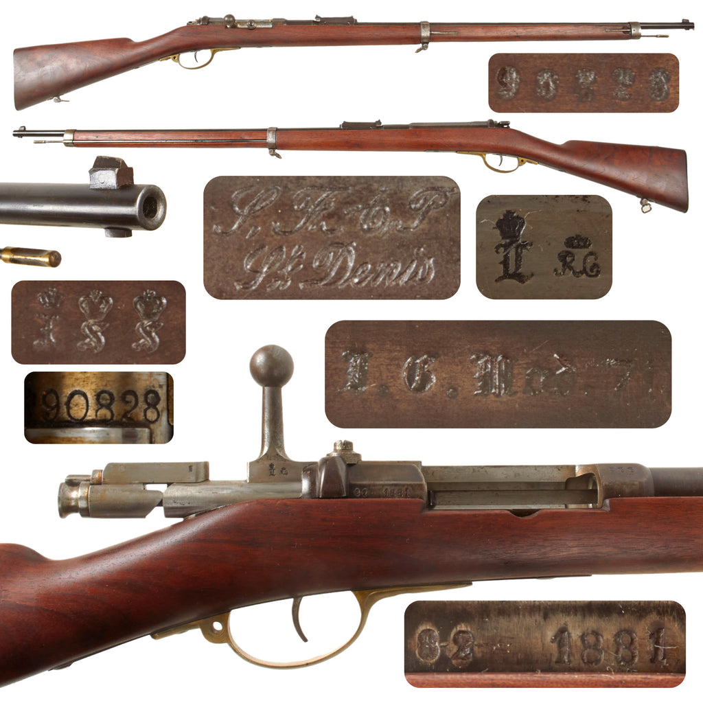 Original German Mauser Mod. 71 Converted in France to Uruguay Daudeteau - Dovitis Rifle Dated 1881 with Excellent Bore - Serial 90828