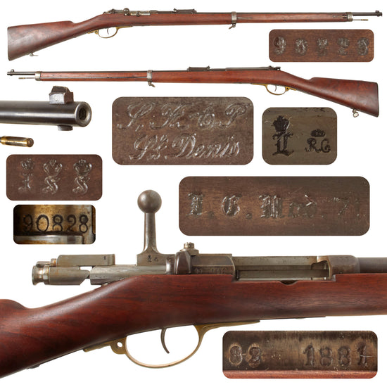 Original German Mauser Mod. 71 Converted in France to Uruguay Daudeteau - Dovitis Rifle Dated 1881 with Excellent Bore - Serial 90828