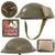 Original Canadian WWII MkII Brodie Steel Helmet in Large Size with Painted Unit Flash and Australian-Made Field Dressing - Dated 1941