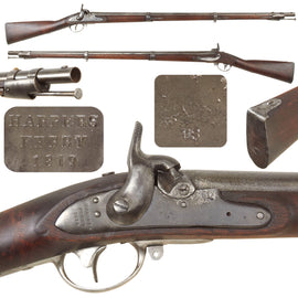 Original U.S. Civil War Era Springfield Model 1816 Percussion Converted Musket by Harpers Ferry - dated 1819