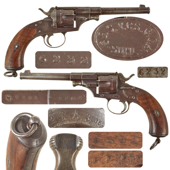 Original Imperial German Artillery Regiment Marked M1879 Reichsrevolver by Suhl Consortium - Matching Serial 6232 Original Items