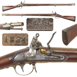 Original U.S. Springfield Model 1822 Flintlock Contract Musket by M.T. Wickham Dated 1834 - Unaltered